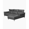 Modern Leather L-Shaped Sectional Sofa with Chaise Lounge