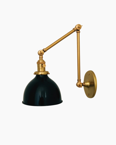 Industrial Brass Swing-Arm Wall Sconce