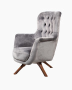 Tufted Velvet Swivel Wingback Armchair