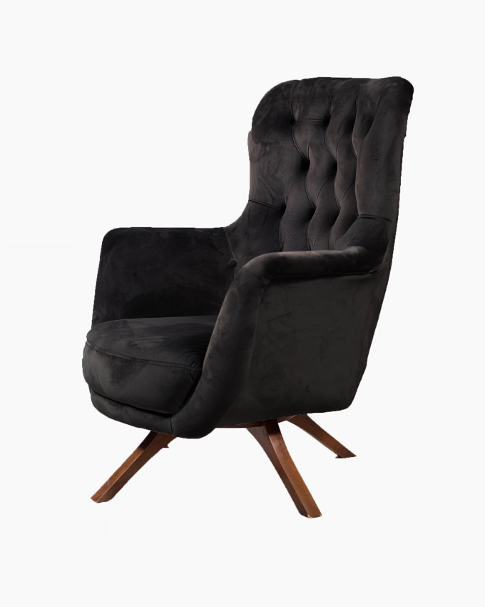 Tufted Velvet Swivel Wingback Armchair