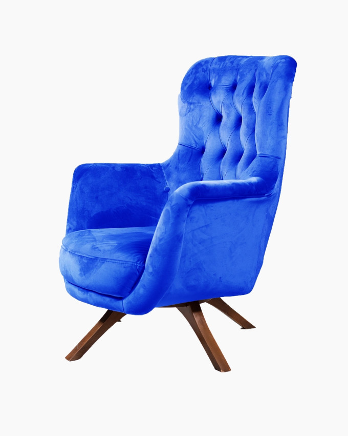 Tufted Velvet Swivel Wingback Armchair