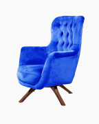 Tufted Velvet Swivel Wingback Armchair