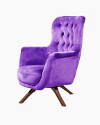 Tufted Velvet Swivel Wingback Armchair