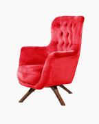 Tufted Velvet Swivel Wingback Armchair