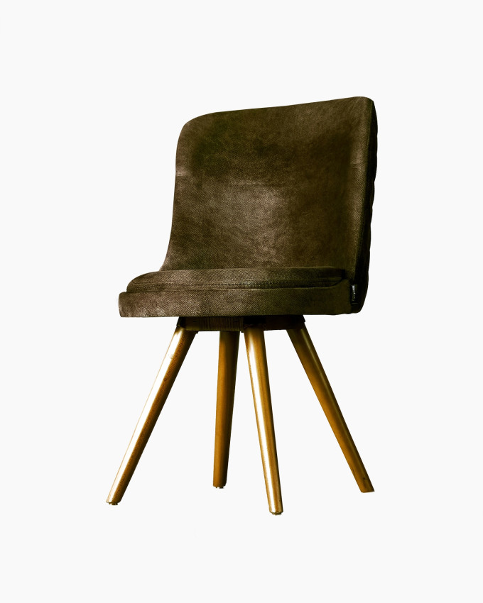 Mid-Century Upholstered Swivel Dining Chair